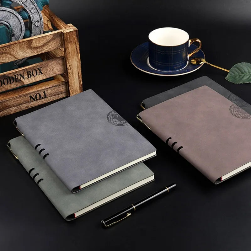 Agenda Organizer Hardcover Note Book Office School Supply PU Leather A5 Notebook Notepad Diary Business Journal Planner W3JD
