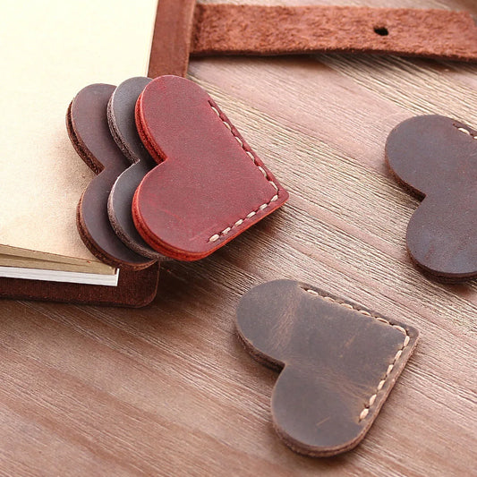 2 Pack Handcrated Vintage leather bookmarks for book, Mini Corner Page Marker, Genuine Leather Bookmark for Reader Teacher Gift,