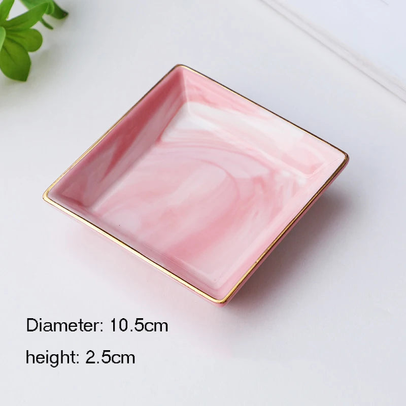 Nordic Ceramic Heart Shape Small Jewelry Dish Earrings Necklace Ring Storage Plates Fruit Dessert Display Bowl Decoration Tray