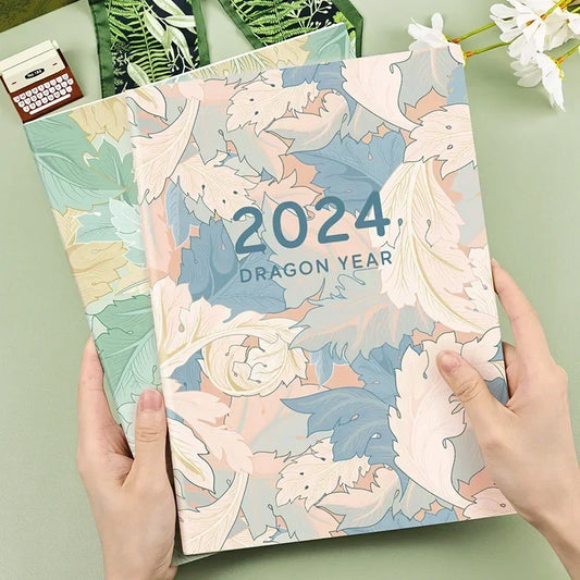 2024 Calendar Planner Notebook 365 Days Effeciency Notepad Weekly Goal Habit Tracker Kawaii Agenda Diary Schedules Organizers