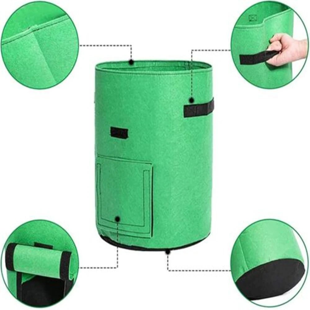 3 Size Felt plant grow bags nonwoven fabric garden potato pot greenhouse vegetable growing bags moisturizing vertical tools