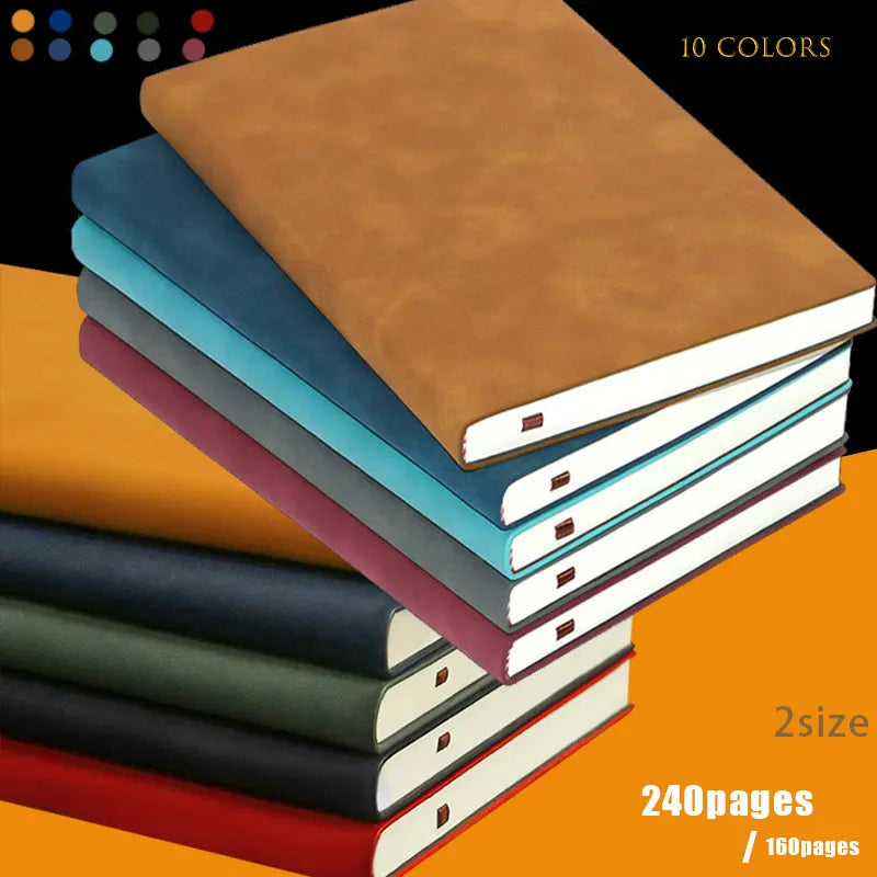 A5 A6 Vegan Leather Notebook Office Journal Diary notepad Stationery Student Class lined NoteBook 160pages/240pages