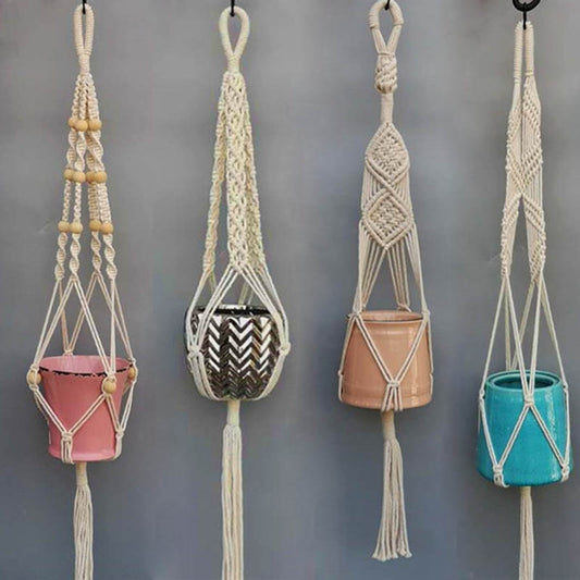 Handmade Macramé Hanging Pot or plant Holder for your Decretive Indoor Garden