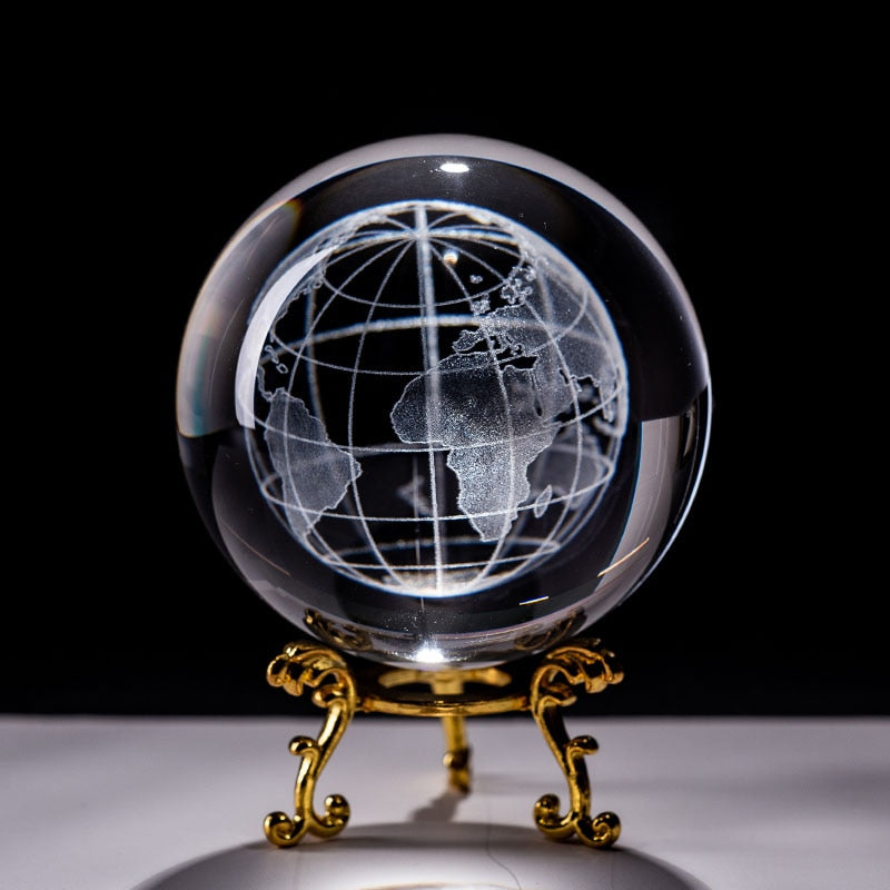 Healing Meditation Glass Sphere, Gazing Globe with Stand