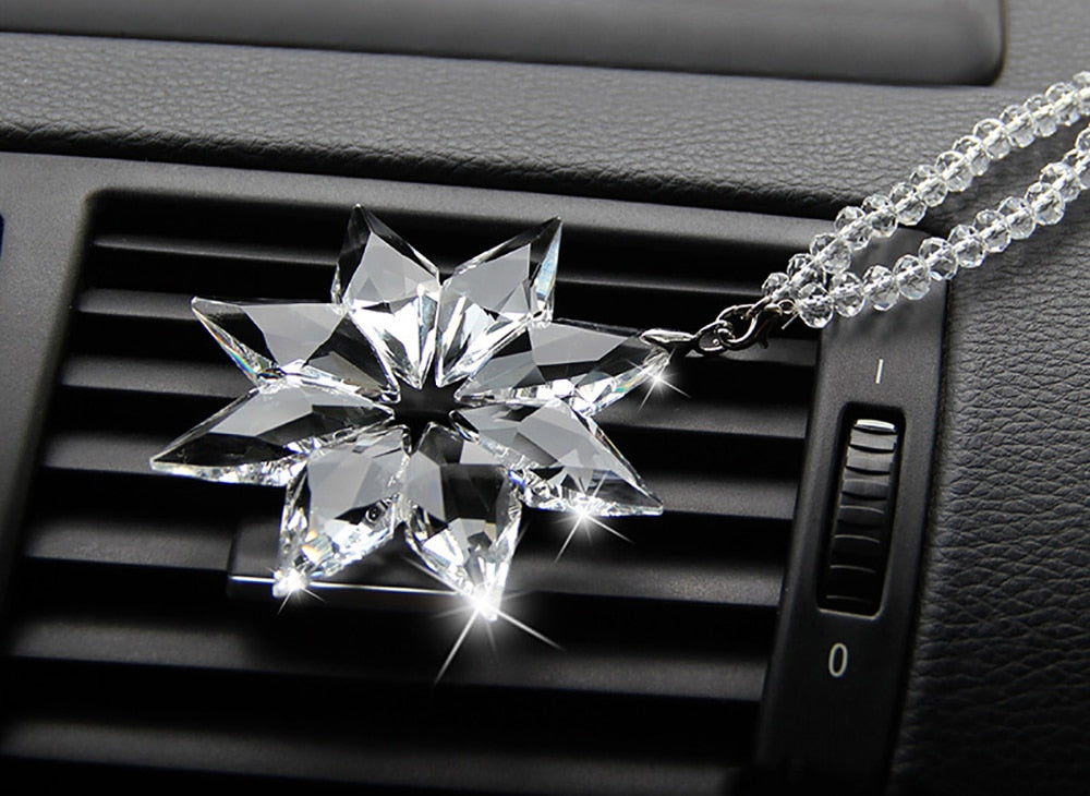 Car Pendant Transparent Crystal Snowflakes Decoration Suspension Ornaments Sun Catcher Snowflake Hanging Trim Christmas Gifts