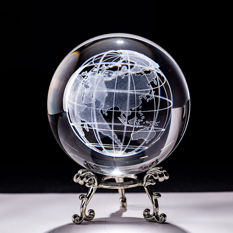 Healing Meditation Glass Sphere, Gazing Globe with Stand